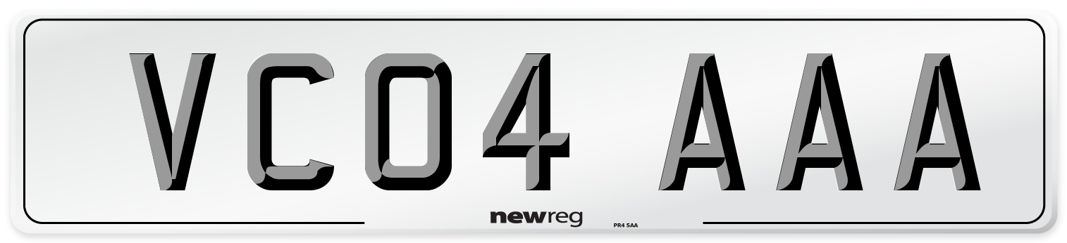 VC04 AAA Number Plate from New Reg